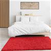 VIMODA Prime Tappeto Shaggy Colore Pelo Lungo Moderno per Soggiorno Camera, Dimensioni: 150 cm Quadrato - Rosso, Rosso, 100x200 cm
