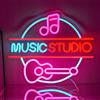 Maimeili Music Studio LED Segni al neon per la decorazione del muro Neon Wall Art luci a LED acriliche con catena sospesa illuminare per la decorazione della camera da letto Graduazione Bar Pub Festa di nozze