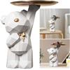 Starnearby Statua Orso Geometrico con Vassoio, Svuotatasche da Ingresso Design, Vassoio Portachiavi Ingresso, Ciotola per Chiavi, Statuetta con Vassoi Figurina Orso