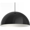 L+ Lampadario a Sospensione Bicolore Mezza Sfera in Metallo - Diametro 40cm - Made in Italy - Attacco E27 - Design Elegante per Cucina, Soggiorno e Sala da Pranzo (Nero/Bianco)