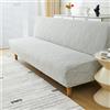 SUIOKPO Copri Divano Senza Bracciolo Impermeabile Copridivano 3 Posti Senza Braccioli, Elasticizzato Universale, Copridivano Impermeabile, Copridivano AntiGraffio,Light Grey,M