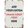 Oudrspo Targa in metallo personalizzata Targa segnaletica personalizzata Decorazioni per la casa - Targhe in latta personalizzate Decor con immagine Testo Logo 8x12