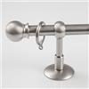 GLOBALCORPORATION Bastone per tenda in acciaio satinato e lucido 20mm moderno inox a parete bastoni decorativi tendaggi binario riloga zineffa completo di kit (180 cm.Con Anelli,ACCIAIO SATINATO)