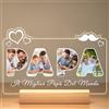 Jkolalin Regalo Festa del Papà, Cornice con Foto Personalizzata, Lampada Personalizzata con Foto, Regalo Papa Compleanno, Regali Festa del Papà, Regali Personalizzati per Papa