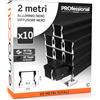 Eurocali 10x Profili da 2 metri (20mt) in Alluminio Nero per Strisce LED Copertura Opaca larghezza max striscia led 12 mm - 17.2 x 14.4