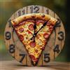 TZTTZT Orologio da parete retrò con stampa a pizza, per soggiorno, orologio da parete a batteria, silenzioso, senza ticchettio, 25,4 cm, stampa 2D, orologio da parete moderno decorativo per camera da