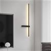 TZSMUM LED Lunga Lampada da Parete 3000K/4000K/6000K Nero Luce da Parete Alluminio Minimalista Soggiorno Applique da Parete Interno Lampada da Comodino Camera da Letto (Sinistra Luce Neutra,80cm)