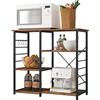 sogesfurniture Scaffale per Cucina Salvaspazio, Mensole per Microonde e Forno da Cucina, 90x40x83cm, 3 Ganci + 3 Ripiani da Cucina Scaffalature Organizzatore, Colore Antico BHEU-171-FG
