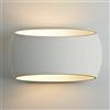 Partenopea® Applique in Gesso Bianco verniciabile Lampada da Parete per muro dal design moderno per Lampadine (non inclusa) con attacco R7S arredo casa locali bar ristoranti (Ellisse biemissione)