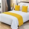 QRGMKL Tinta Unita Lavorato A Maglia Runner Copriletto Diamond Sciarpa Coperta di Lusso Biancheria da Letto Decor Divano Asciugamani per Camera e Hotel-Yellow||260X60cm for 2m Bed