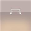 SOLLUX lighting Plafoniera Da Soffitto Lampadario In Alluminio 2 Paralumi 30 x 6,5 x 16,5 cm GLOOW Beige Lampadina LED 3000K luce calda inclusa