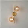 maolo Applique da Parete Interno Moderna Ambra con Doppia Sfera in Vetro | Attacco 2xG9 IP20 Stile Caldo per Salotto, Corridoio, Camera(Ambra)
