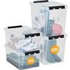 SmartStore Scatole di immagazzinaggio Bonus Pack 3 x 32L + 2 x 52L, rinforzate, trasparenti, 10 anni di garanzia, sicurezza alimentare, chiusura a clip, impilabili e impilabili, senza BPA, L50 x W39 x