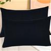 SWJ-swjssb Copri Cuscini Velluto A Coste - Set di 2, Fodere Quadrato E Rettangolare, Copricuscino Elasticizzati con Cerniera, per Divano E Camera da Letto, Lavabili(Black,60x90 cm Set of 2)