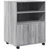vidaXL Armadietto con Ruote Grigio Sonoma 60x48x81cm in Truciolato, schedario, armadietto per la casa, armadietto per Ufficio, armadietto per Ufficio
