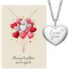 Engelsrufer Biglietto d'auguri Love You con collana in acciaio inox argento - regalo personale - biglietto di auguri con collana per fidanzata o partner