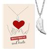 Engelsrufer Biglietto di auguri con collana in acciaio inox argento - regalo per anima gemella - biglietto con significato & gioielli