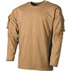 MFH Camicia a Maniche Lunghe US con Tasche sulle Maniche - Coyote Taglia M