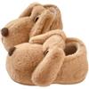 HTYUKFDG Ciabatte for cani con occhi grandi e orecchie lunghe, calde e invernali, in peluche, chiuse, alte, stile kawaii, for cuccioli soffici e carini.(Kaki,39 EU)
