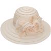 CXQRR Kentucky - Cappello da sole estivo in organza a tesa larga, per tea party, a tesa larga, Beige-1., M
