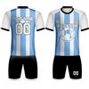 Davcielaora Kit da calcio personalizzato Argentina per adulti da uomo maglietta personalizzata Aggiungi nome squadra numero logo tuta da allenamento XS-5XL, Bianco blu, XXXL