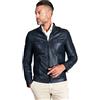 D'Arienzo Giacca in Pelle Bianca Uomo Giubbotto Moto Giubbino Biker Vera Pelle Made in Italy Hmailton 54/Bianco