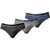 ROSSOPORPORA, Set da 6 Paia di Slip Uomo in Cotone con Elastico Esterno Modello Ross. Blu/Nero/Grigio 5/L
