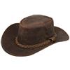 Infinity Leather Cappello Australiano Unisex in Stile Western Marrone Pelle Scamosciata Western Cowboy 2XL