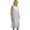 Linclalor Camicia da notte in puro cotone senza maniche con carrè art. 74669-54, Celeste