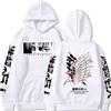 Sybnwnwm Felpa con cappuccio Attack on Titan Levi Ackerman Pullover Wings of Freedom stampa 3D a maniche lunghe con cappuccio felpe con cappuccio, Nero A, XXS