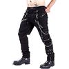 Elonglin Pantaloni Techwear da uomo in cotone vintage Hip Hop pantaloni cargo larghi Streetwear pantaloni punk con catene multi-tasche, Nero , L