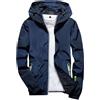 Generico Giacca Primaverile Uomo Cerniera con Tasche con Cappuccio - Bomber Uomo Giacche Leggero Antivento Protettivo da Sole, Bomber Baggy Vintage Comodo Bianco XXL