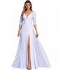 Sincemeet Abito da Sposa per la Madre della Sposa in Chiffon con Applicazioni in Pizzo e Scollo a V, Abito da Donna per la Madre dello Sposo