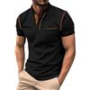 Generic Polo Uomo Manica Corta Maglie Uomo Manica Corta Estiva T Shirt Uomo Manica Corta 2024 Estate a Maniche Corte Polo Uomo Manica Corta Nero XL