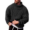 CreoQIJI Maglione da uomo, pullover da uomo, nero, in lana | Maglione da uomo invernale, collo alto, in lana, da uomo, slim fit, caldo, in lana merino, per uomo, Nero , XXL