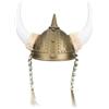 VALICLUD Cappello Vichingo Corna di Bue in Plastica Oro Decorativo per Feste e Cosplay Effetto Vestito da Ruolo Mysterioso e Cool