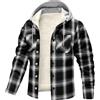 Generic Lumberjack Giacca da Uomo in Flanella a Quadri Camicie Foderata in Pile Manica Lunga con Bottoni Imbottita a Quadri Felpe con Cappuccio Abbigliamento Invernale Caldo, Blu scuro, L