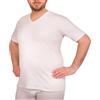 SalGiu Maglia Intima Taglie Forti (3 Pezzi) 100% Caldo Cotone Uomo Felpata Mezza Manica Scollo a V Invernale (9, Bianco)