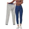 zsangbee - Jeans termici da donna, con fodera in pile, jeans invernali skinny, jeans caldi in denim, B01, L
