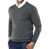 Oanviso Maglione Girocollo da Uomo Maglione Classico Autunnale Sweater Maniche Lunghe Tinta Unita Maglioni Comodo Pullover Elegante Maglieria Slim Fit B Blu Scuro M
