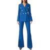HEONSATI Tailleur Donna Con Pantaloni Tuta Da Cerimonia Casual Aperto Davanti Colletto Completo Da Lavoro Manica Lunga Business Set Due Pezzi Giacche E Pantalone Complete Ufficio Taglie Forti Per Sera Party
