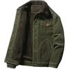 ORANDESIGNE Giacca di Jeans da Uomo in Velluto Spesso Jacket Militare da Cowboy in Pile Invernale Caldo Capispalla Multi Tasche Invernale Parka Cappotto D Grigio M