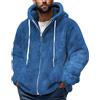Generic DENGJIAMY Giacca da uomo pelosa Sherpa casual tinta unita calda giacca outdoor moda felpa in pile a maniche lunghe da uomo con cappuccio camicia con zip intera, S