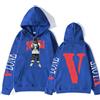 Silver Basic Rapper J-W&V Hoodie Donna Uomo Felpe con Cappuccio Hip Hop Papper Stampato Oversize Harajuku Tops M,Nero-1