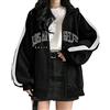 Generic Felpe con cappuccio da donna con zip intera Los Angeles California Graphic Y2K Comfort oversize cerniera abiti con cappuccio Cartoon vestibilità ampia blocchi di colore coulisse giacche patchwork