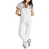 shownicer Salopette Casual Stretch Denim Donna Jeans Tuta con Tasche Ragazza Sciolto Overall Lunga Casual Pantaloni Jumpsuit A Bianco M