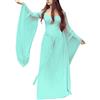 Generic Abito medievale da donna, a maniche a tromba, per feste, da pavimento, in chiffon, stile retrò, per cosplay, da donna, performance, vestito balza, giallo., L