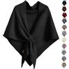 MAOAEAD 2025 Nuovi Scialli Pashmina per Donne, Scialle Triangolare in Morbida Lana Lavorata a Maglia, Elegante Sciarpa Avvolgente Calda Leggera da Viaggio Casual Tinta Unita Poncho, Nero , L