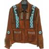 Rumble Products Giacca da uomo tradizionale occidentale nativo americano marrone giacca in pelle stile cowboy con frange giacca per uomo, Marrone, XX-Large