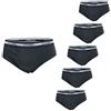Liabel Pack 6 Paia Slip/Boxer Uomo Cotone Elasticizzato Vari Colori Art.101 (6 Paia Slip Nero - 5 / L)
